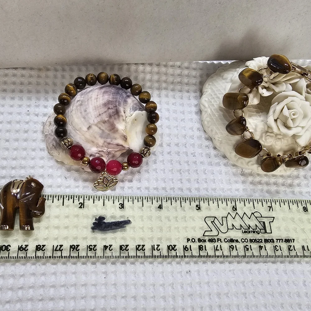 Tiger's Eye Bracelets and Pendant Bundle Set Vintage - Picture 12 of 14